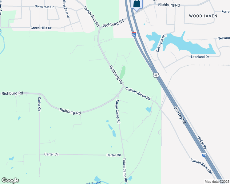 map of restaurants, bars, coffee shops, grocery stores, and more near 734 Richburg Road in Hattiesburg