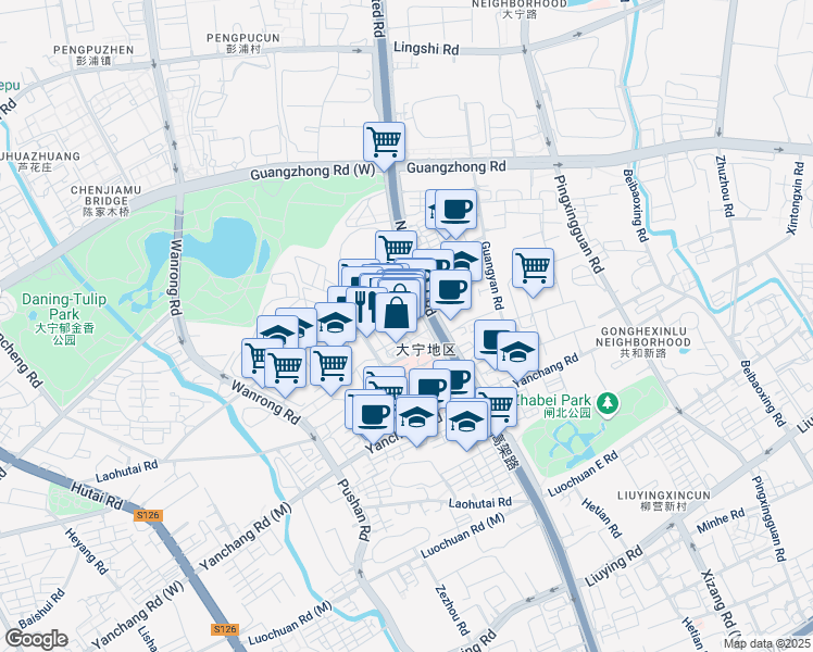 map of restaurants, bars, coffee shops, grocery stores, and more near in 