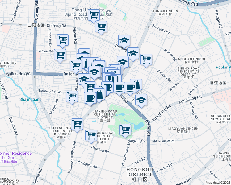 map of restaurants, bars, coffee shops, grocery stores, and more near in 