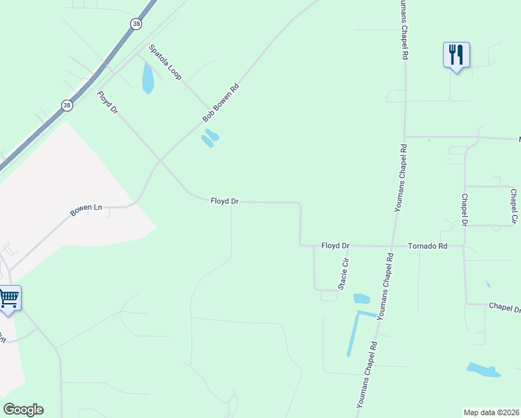 map of restaurants, bars, coffee shops, grocery stores, and more near 3411 Floyd Drive in Blackshear