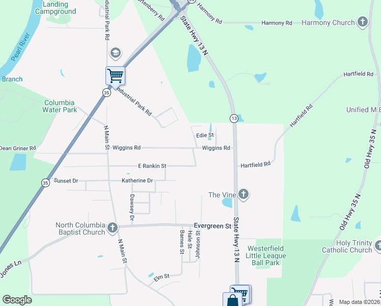 map of restaurants, bars, coffee shops, grocery stores, and more near 101 Wiggins Road in Columbia