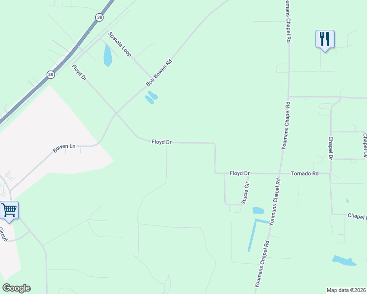 map of restaurants, bars, coffee shops, grocery stores, and more near 3411 Floyd Drive in Blackshear