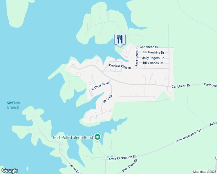 map of restaurants, bars, coffee shops, grocery stores, and more near Saint Croix in Florien