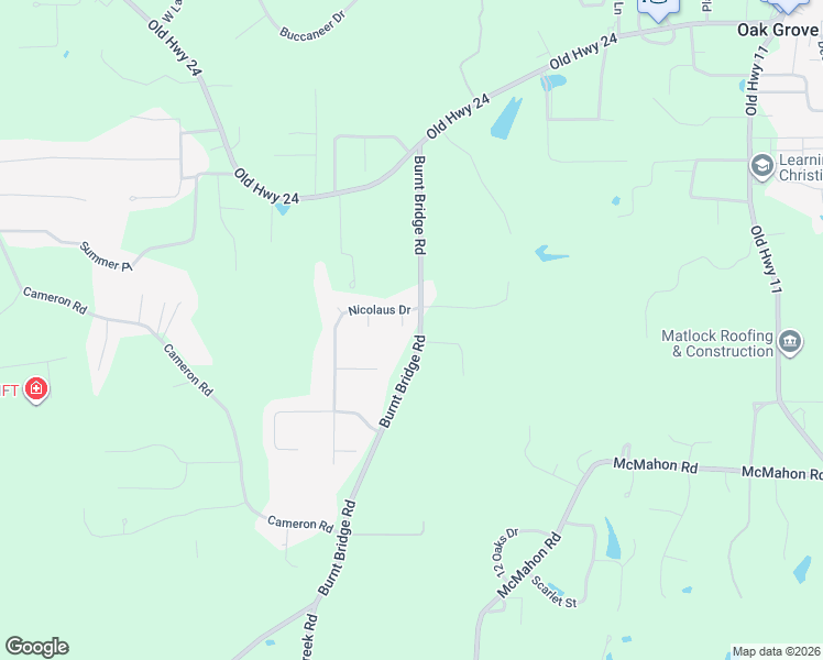 map of restaurants, bars, coffee shops, grocery stores, and more near 598 Burnt Bridge Road in Hattiesburg