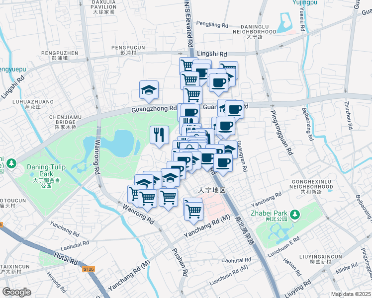 map of restaurants, bars, coffee shops, grocery stores, and more near in 
