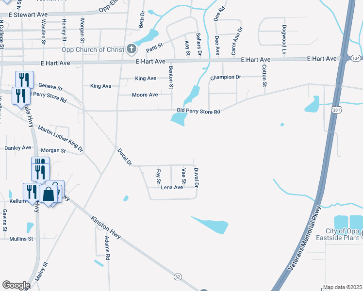 map of restaurants, bars, coffee shops, grocery stores, and more near in Horn Hill