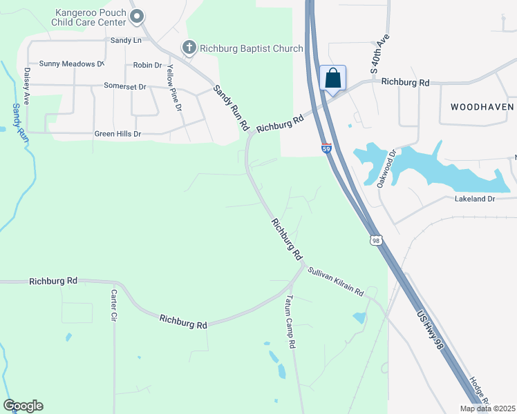 map of restaurants, bars, coffee shops, grocery stores, and more near 802 Richburg Road in Hattiesburg