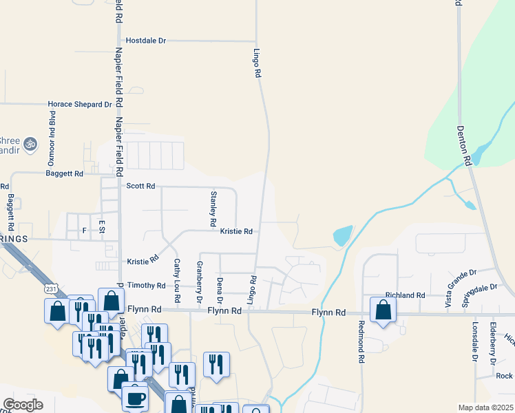 map of restaurants, bars, coffee shops, grocery stores, and more near 3689 Lingo Road in Dothan