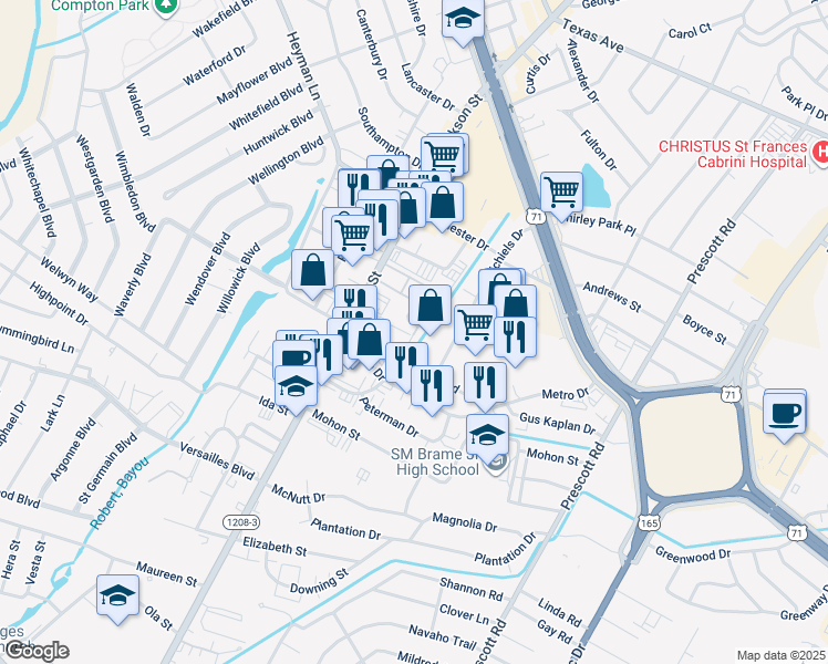 map of restaurants, bars, coffee shops, grocery stores, and more near 4400 Queen Elizabeth Court in Alexandria