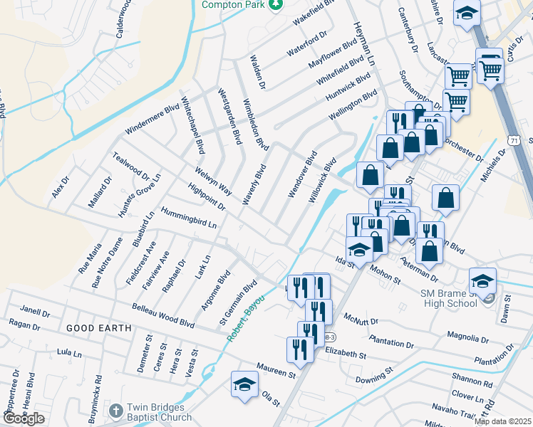map of restaurants, bars, coffee shops, grocery stores, and more near 4811 Wellington Boulevard in Alexandria