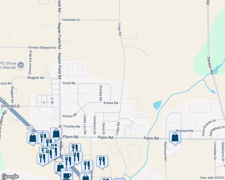 map of restaurants, bars, coffee shops, grocery stores, and more near 2410 Scott Road in Dothan