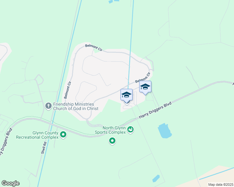 map of restaurants, bars, coffee shops, grocery stores, and more near 174 Belmont Circle in Brunswick