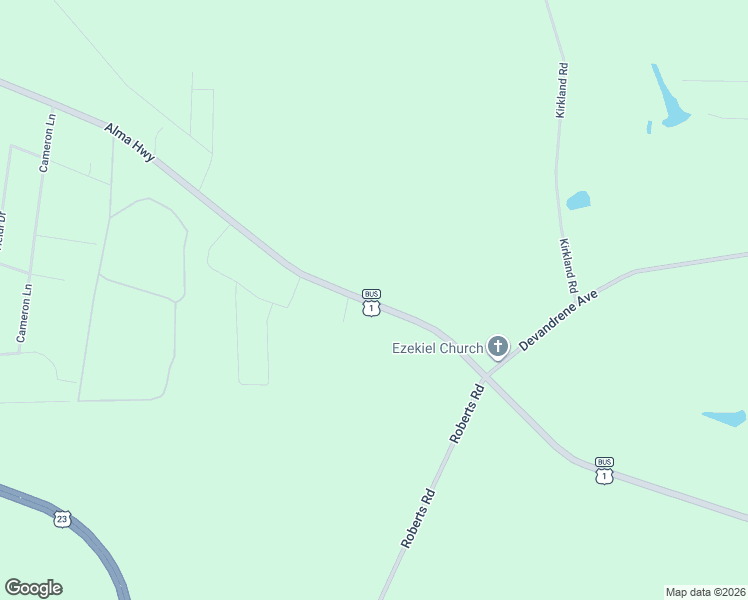 map of restaurants, bars, coffee shops, grocery stores, and more near 4635-4879 Alma Highway in Waycross