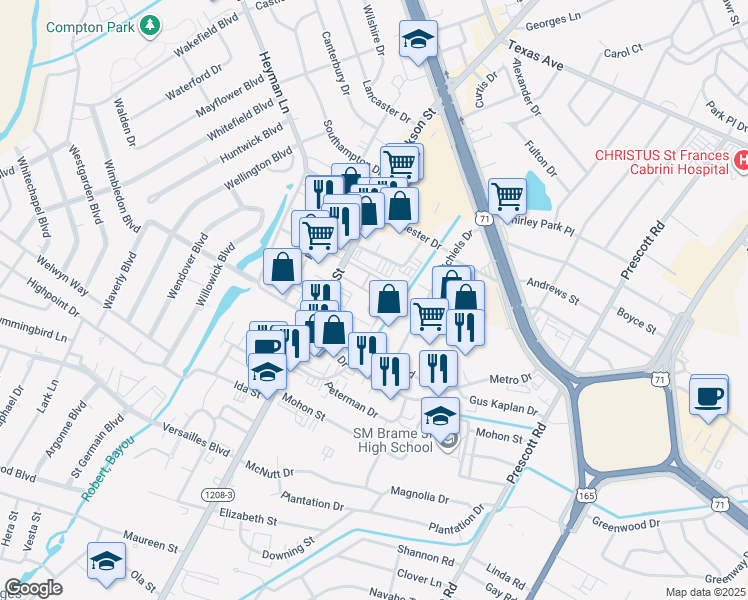 map of restaurants, bars, coffee shops, grocery stores, and more near 4400 Queen Elizabeth Court in Alexandria