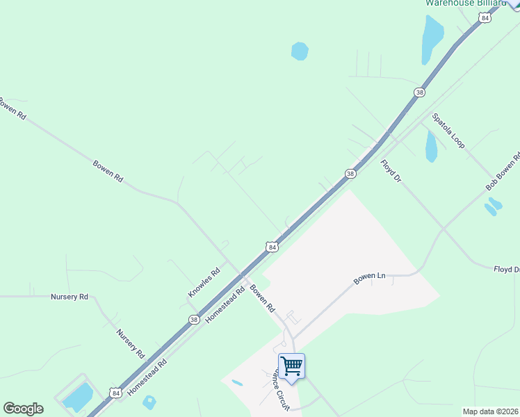 map of restaurants, bars, coffee shops, grocery stores, and more near 5874 Sunflower Road in Blackshear