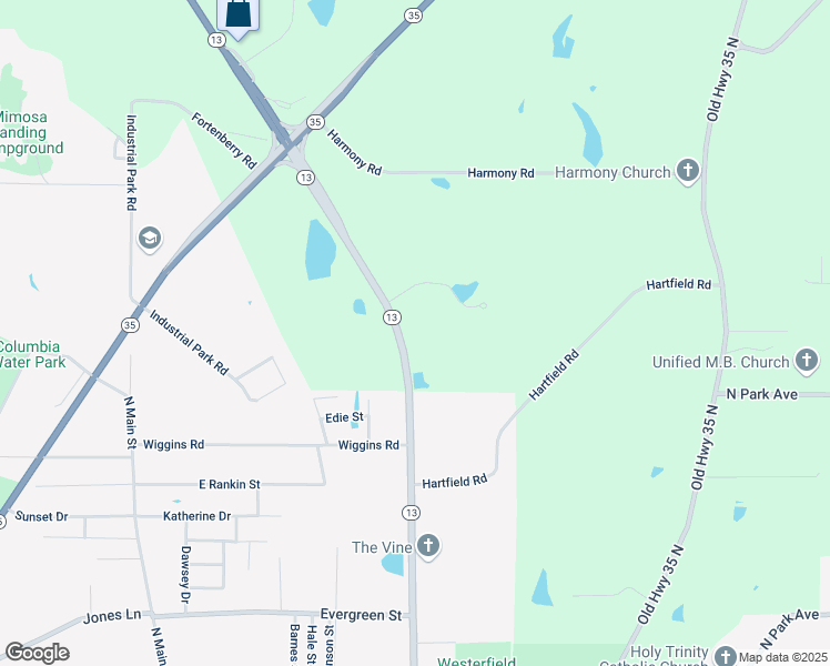 map of restaurants, bars, coffee shops, grocery stores, and more near 1984 Mississippi 13 in Columbia