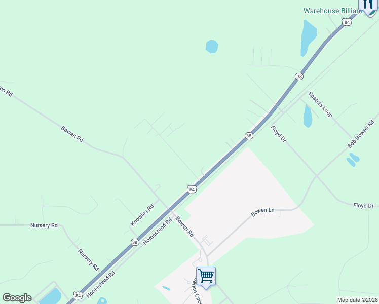 map of restaurants, bars, coffee shops, grocery stores, and more near 5874 Sunflower Road in Blackshear