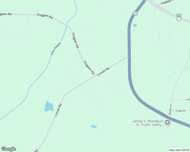 map of restaurants, bars, coffee shops, grocery stores, and more near 4002 Thigpen Road in Waycross