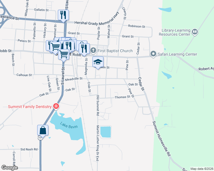 map of restaurants, bars, coffee shops, grocery stores, and more near 309 Walnut Street in Summit