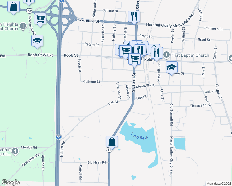 map of restaurants, bars, coffee shops, grocery stores, and more near 106 Pointe Drive in Summit