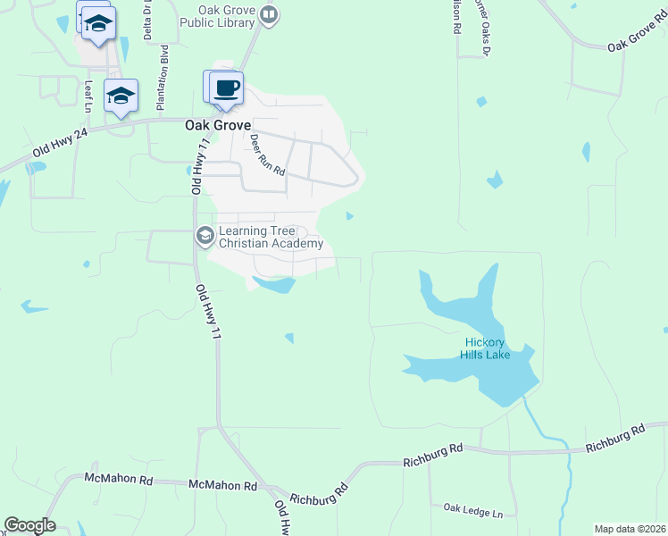 map of restaurants, bars, coffee shops, grocery stores, and more near 4834 Old Highway 11 in Hattiesburg