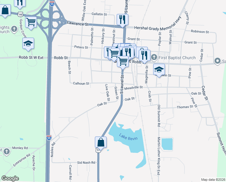 map of restaurants, bars, coffee shops, grocery stores, and more near 306 Green Street in Summit