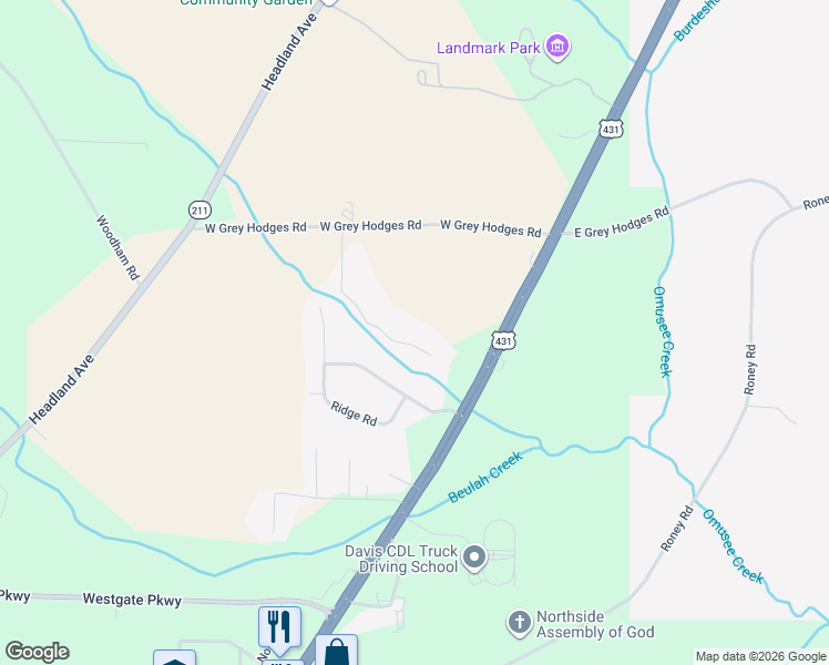 map of restaurants, bars, coffee shops, grocery stores, and more near 122 Stillwood Road in Dothan