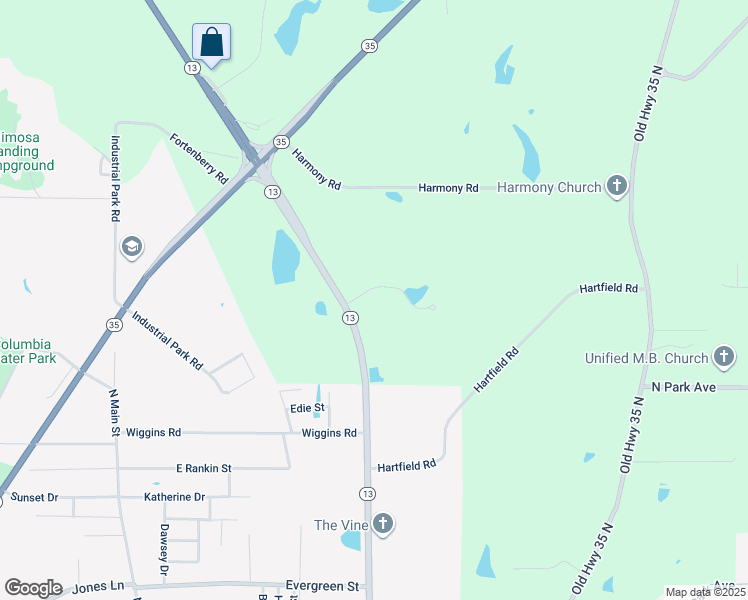 map of restaurants, bars, coffee shops, grocery stores, and more near 1984 Mississippi 13 in Columbia