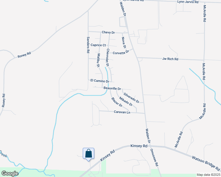 map of restaurants, bars, coffee shops, grocery stores, and more near 220 Blazer Drive in Kinsey