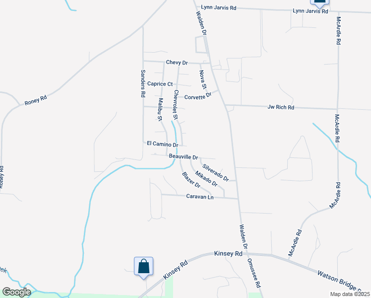 map of restaurants, bars, coffee shops, grocery stores, and more near 246 El Camino Drive in Kinsey