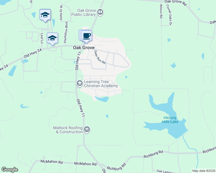 map of restaurants, bars, coffee shops, grocery stores, and more near 4834 Old Highway 11 in Hattiesburg