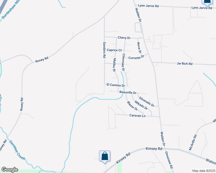 map of restaurants, bars, coffee shops, grocery stores, and more near 2-46 El Camino Drive in Kinsey