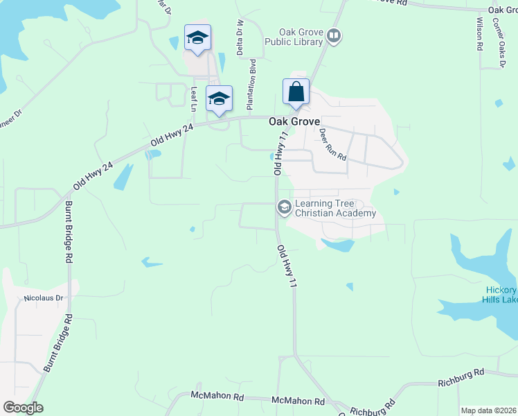 map of restaurants, bars, coffee shops, grocery stores, and more near 4829 Old Highway 11 in Hattiesburg