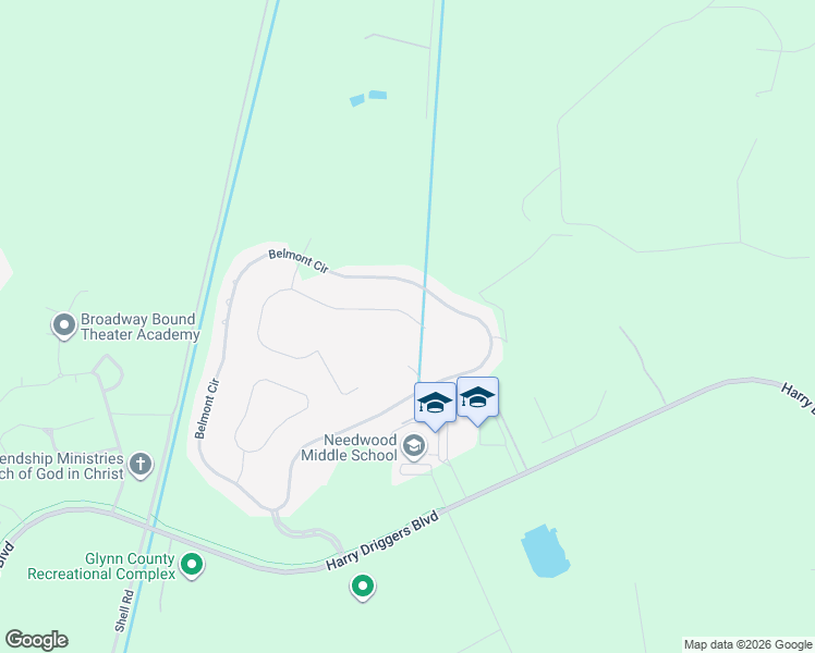map of restaurants, bars, coffee shops, grocery stores, and more near Petersville Road in Brunswick