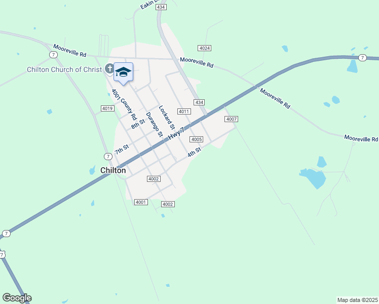map of restaurants, bars, coffee shops, grocery stores, and more near 105 Lockard Street in Chilton