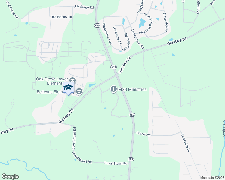 map of restaurants, bars, coffee shops, grocery stores, and more near 56 Rue Bordeaux in Hattiesburg