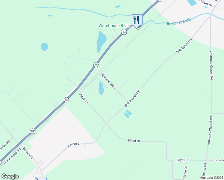 map of restaurants, bars, coffee shops, grocery stores, and more near 3111 Spatola Loop in Blackshear