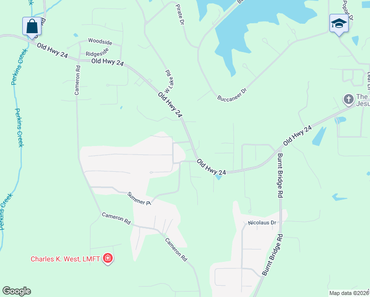 map of restaurants, bars, coffee shops, grocery stores, and more near 2306 Old Highway 24 in Hattiesburg