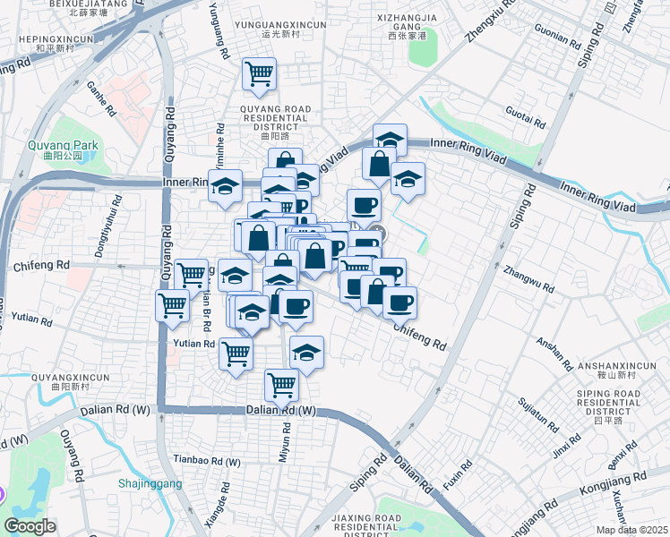 map of restaurants, bars, coffee shops, grocery stores, and more near in 