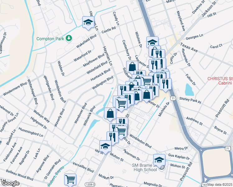 map of restaurants, bars, coffee shops, grocery stores, and more near 4041 Heyman Lane in Alexandria
