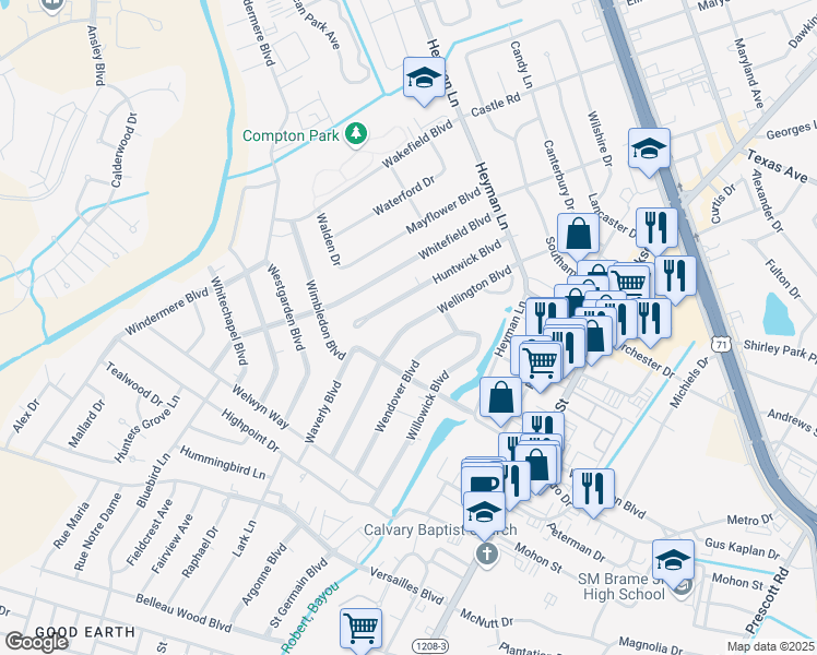 map of restaurants, bars, coffee shops, grocery stores, and more near 4303 Wellington Boulevard in Alexandria