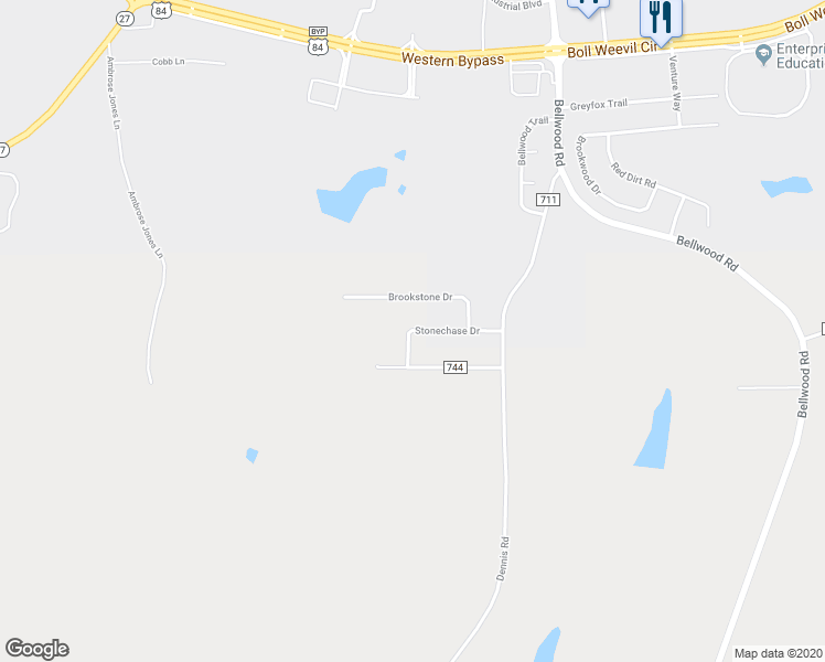 map of restaurants, bars, coffee shops, grocery stores, and more near Stonechase Drive in Enterprise