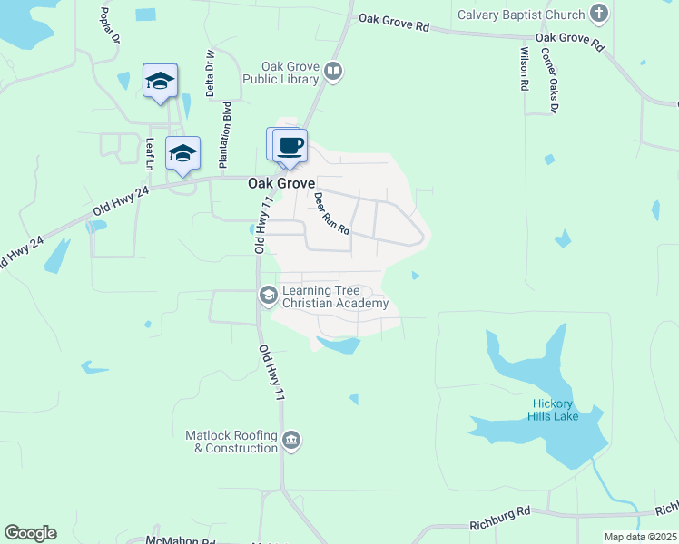 map of restaurants, bars, coffee shops, grocery stores, and more near 309 Mount Pleasant Drive in Hattiesburg
