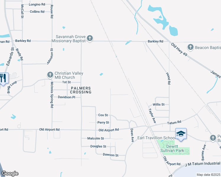 map of restaurants, bars, coffee shops, grocery stores, and more near 931 North Hattiesburg Avenue in Hattiesburg