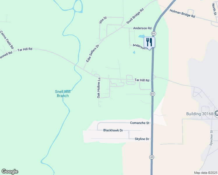 map of restaurants, bars, coffee shops, grocery stores, and more near 100 Ashlea Lane in Daleville