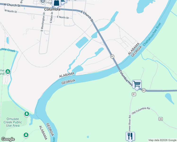 map of restaurants, bars, coffee shops, grocery stores, and more near 134 River Road in Columbia