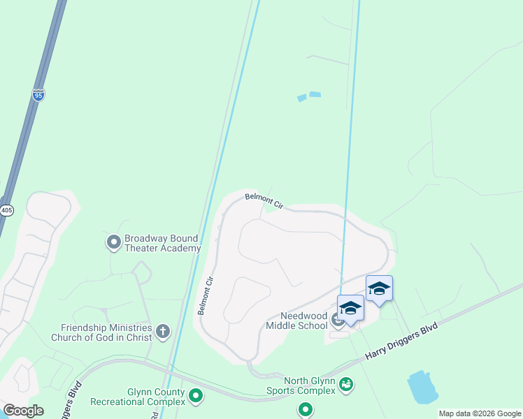 map of restaurants, bars, coffee shops, grocery stores, and more near 348 Belmont Circle in Brunswick