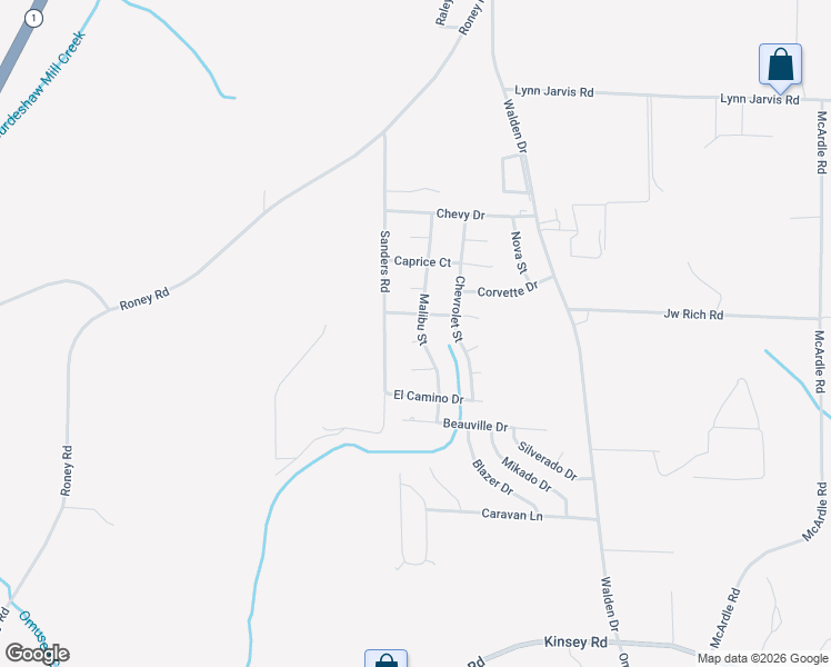 map of restaurants, bars, coffee shops, grocery stores, and more near 211 Malibu Street in Kinsey