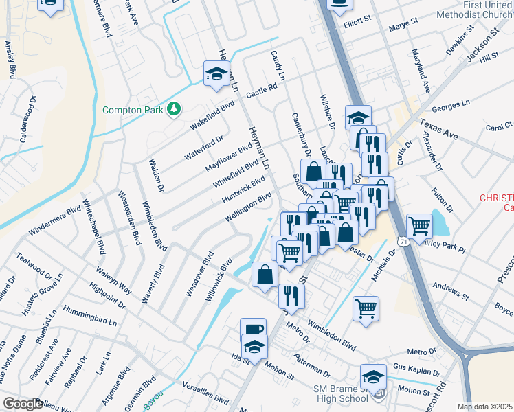 map of restaurants, bars, coffee shops, grocery stores, and more near 4014 Wellington Boulevard in Alexandria