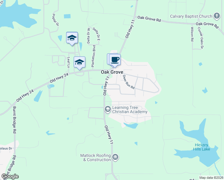 map of restaurants, bars, coffee shops, grocery stores, and more near 4 Knoll Cut off in Hattiesburg